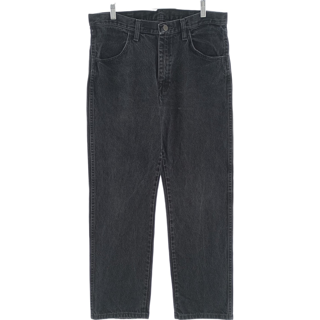 Rustler Black Denim Straight Denim Pants for Men, W35 equivalent cotton black type Vintage Second Hand