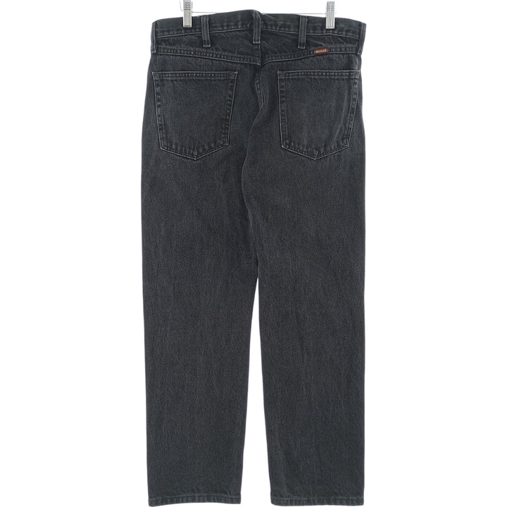 Rustler Black Denim Straight Denim Pants for Men, W35 equivalent cotton black type Vintage Second Hand