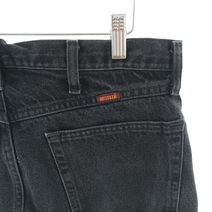 Rustler Black Denim Straight Denim Pants for Men, W35 equivalent cotton black type Vintage Second Hand