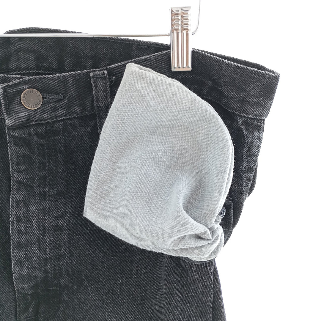 Rustler Black Denim Straight Denim Pants for Men, W35 equivalent cotton black type Vintage Second Hand