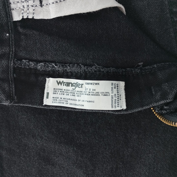 Vintage 90s-00'S Wrangler black denim straight-leg denim pants, women's size M (w26). cotton black type Vintage Second Hand