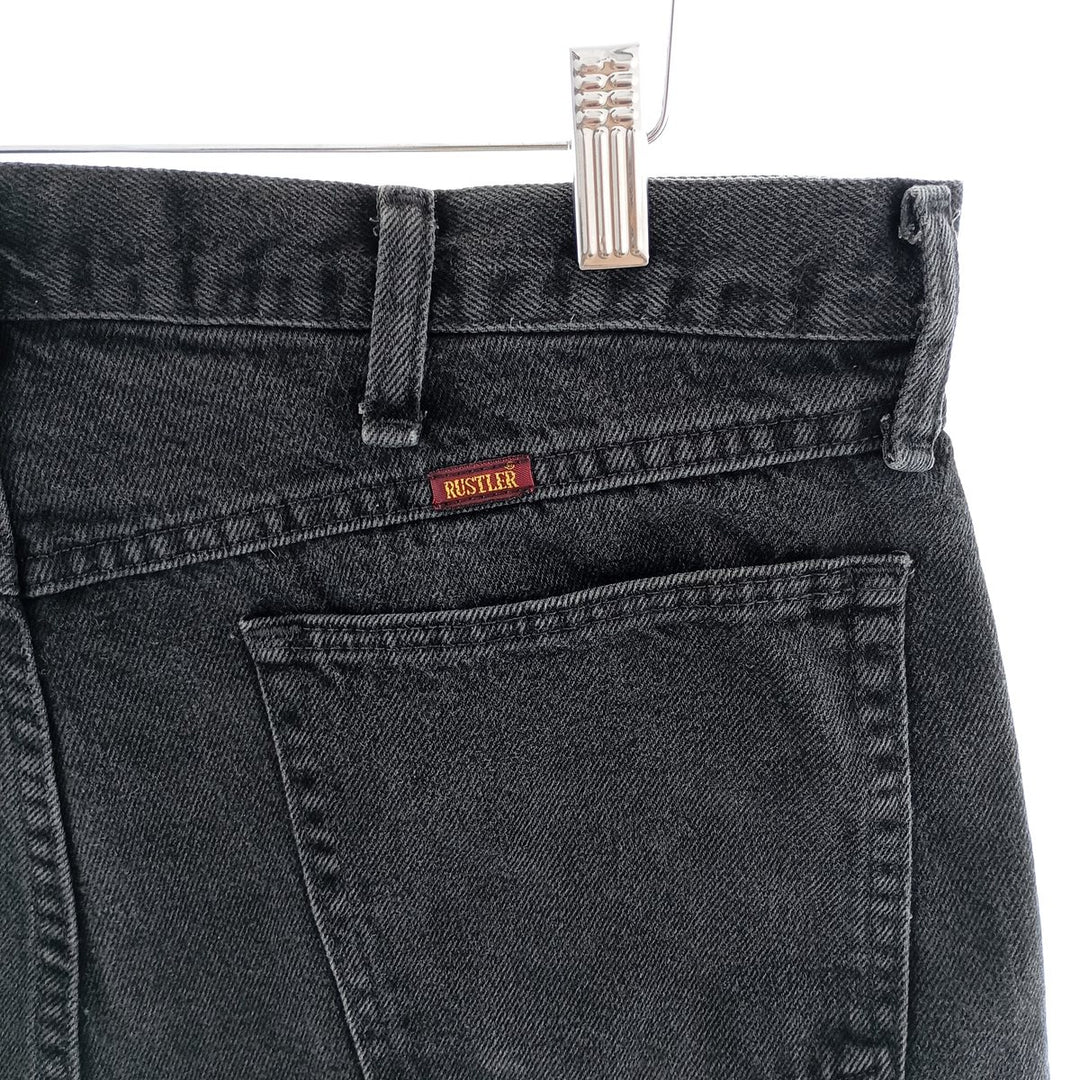 Rustler Black Denim Straight Denim Pants for Men, W36 cotton black type Vintage Second Hand
