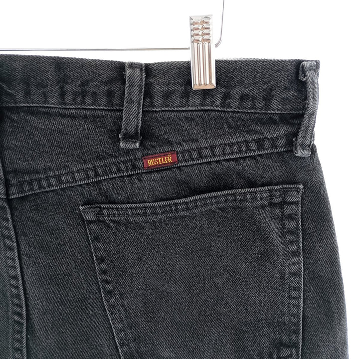 Rustler Black Denim Straight Denim Pants for Men, W36 cotton black type Vintage Second Hand