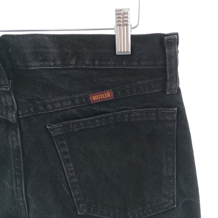 Rustler Black Denim Straight Denim Pants for Men, W31 equivalent cotton black type Vintage Second Hand