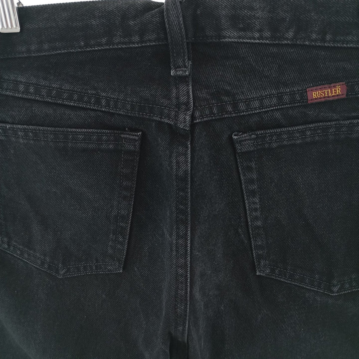 Rustler Black Denim Straight Denim Pants for Men, W31 equivalent cotton black type Vintage Second Hand