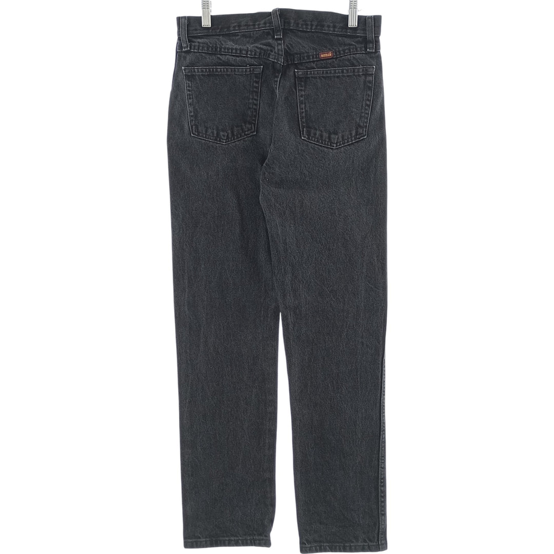 Rustler Black Denim Straight Denim Pants for Men, W30 equivalent cotton black type Vintage Second Hand