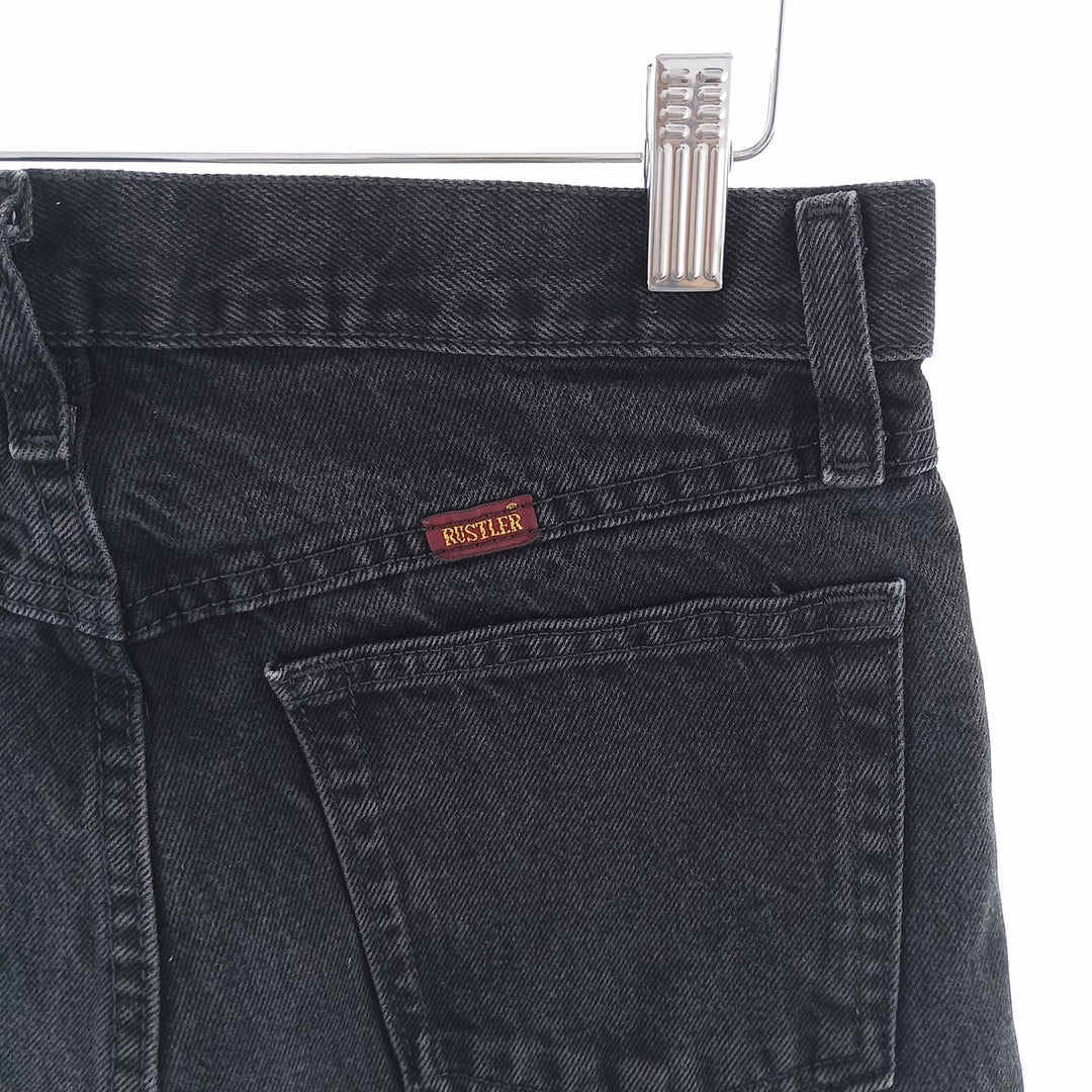 Rustler Black Denim Straight Denim Pants for Men, W30 equivalent cotton black type Vintage Second Hand