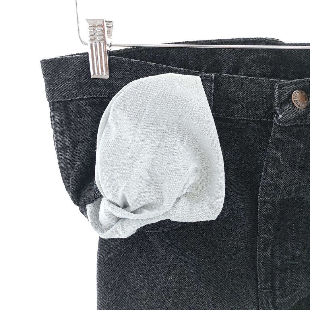 Rustler Black Denim Straight Denim Pants for Men, W30 equivalent cotton black type Vintage Second Hand