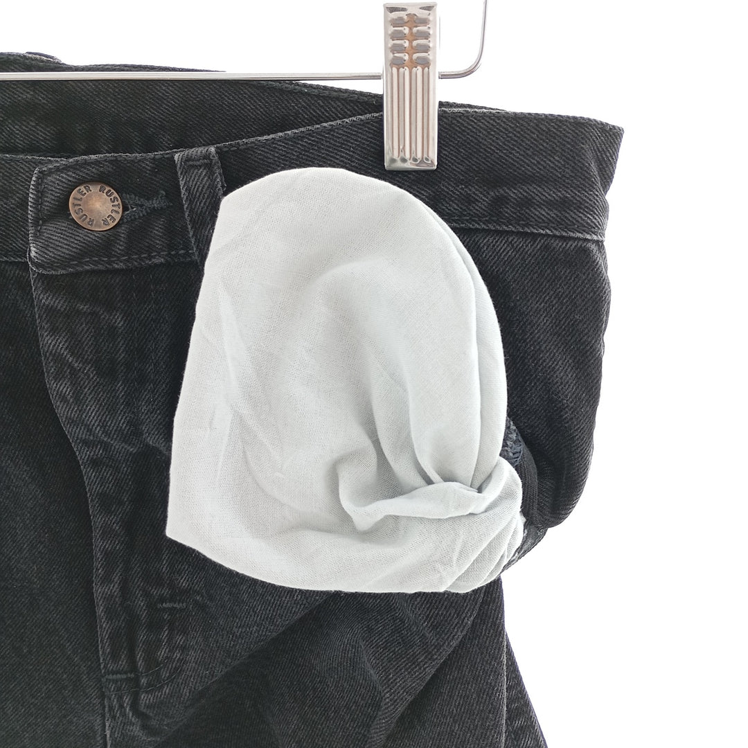 Rustler Black Denim Straight Denim Pants for Men, W30 equivalent cotton black type Vintage Second Hand
