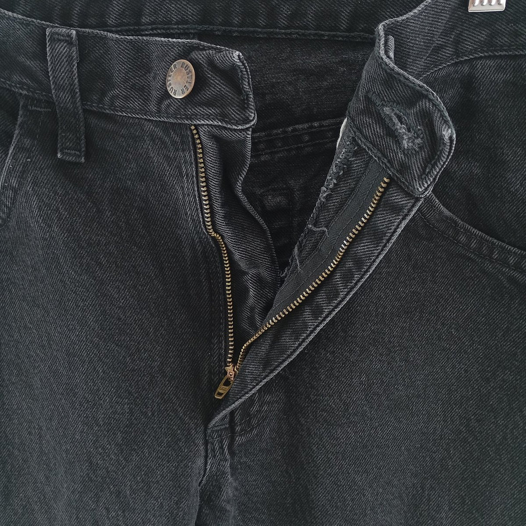 Rustler Black Denim Straight Denim Pants for Men, W30 equivalent cotton black type Vintage Second Hand
