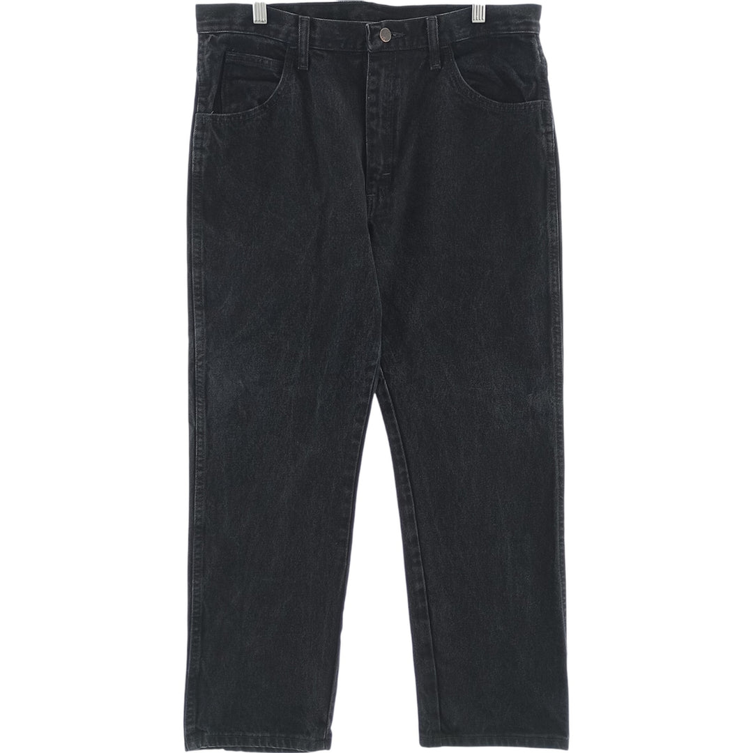 Rustler Black Denim Straight Denim Pants for Men, W35 equivalent cotton black type Vintage Second Hand