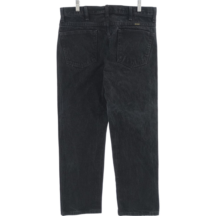 Rustler Black Denim Straight Denim Pants for Men, W35 equivalent cotton black type Vintage Second Hand