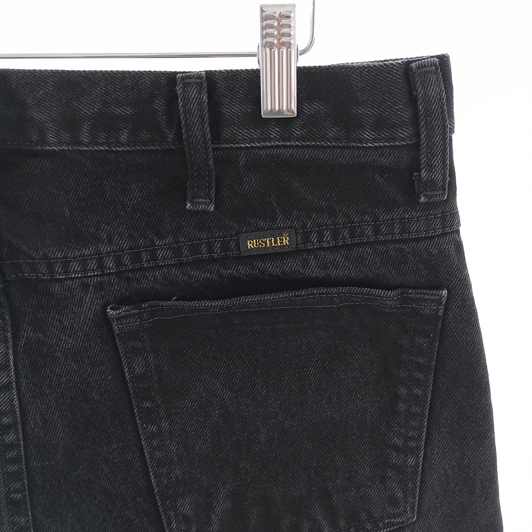Rustler Black Denim Straight Denim Pants for Men, W35 equivalent cotton black type Vintage Second Hand
