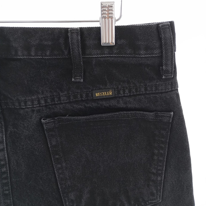 Rustler Black Denim Straight Denim Pants for Men, W35 equivalent cotton black type Vintage Second Hand