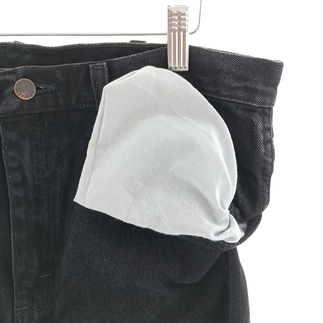 Rustler Black Denim Straight Denim Pants for Men, W35 equivalent cotton black type Vintage Second Hand
