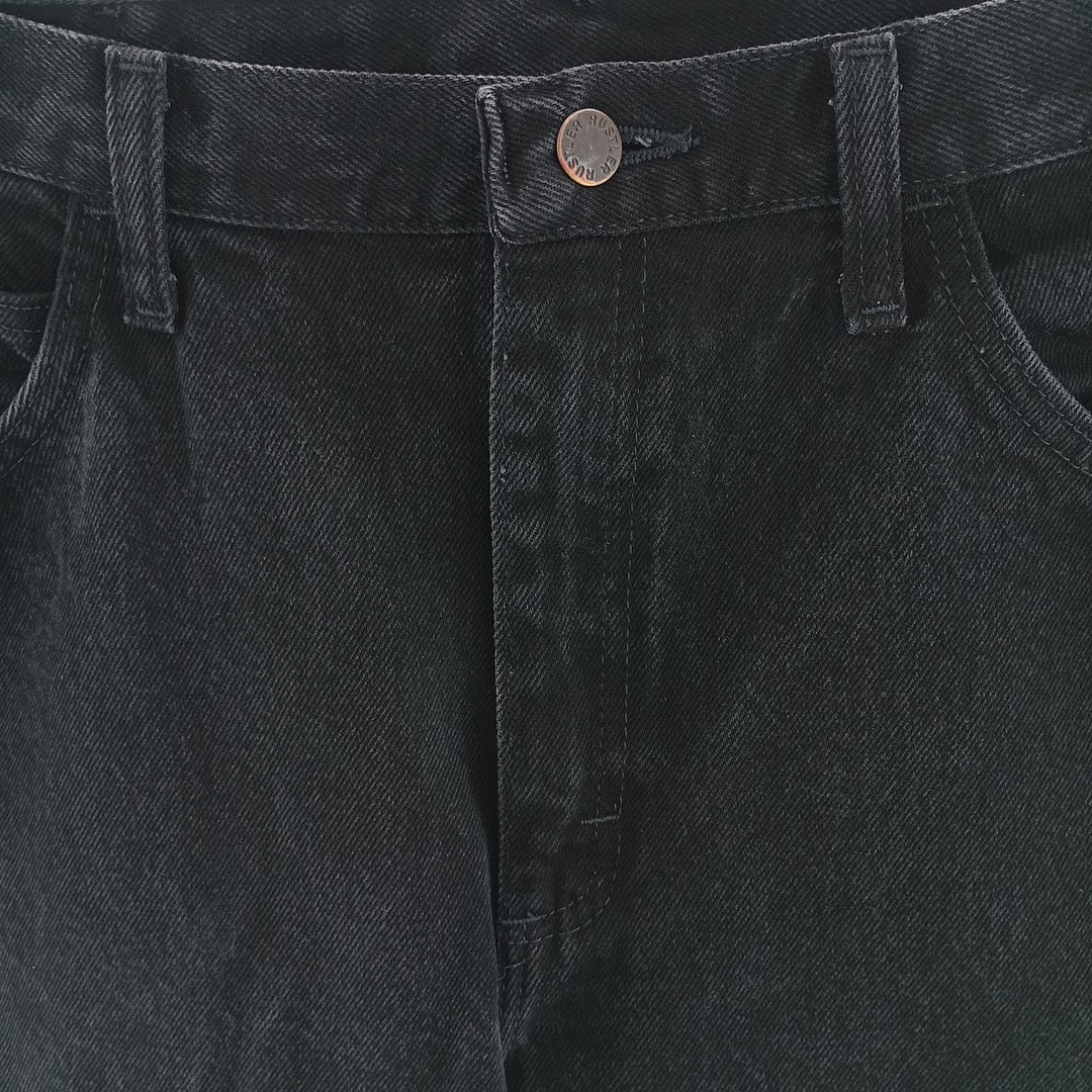 Rustler Black Denim Straight Denim Pants for Men, W35 equivalent cotton black type Vintage Second Hand