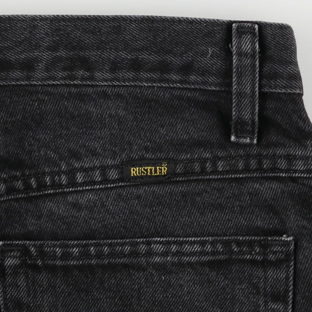 Rustler Black Denim Straight Denim Pants for Men, W30 equivalent cotton black type Vintage Second Hand