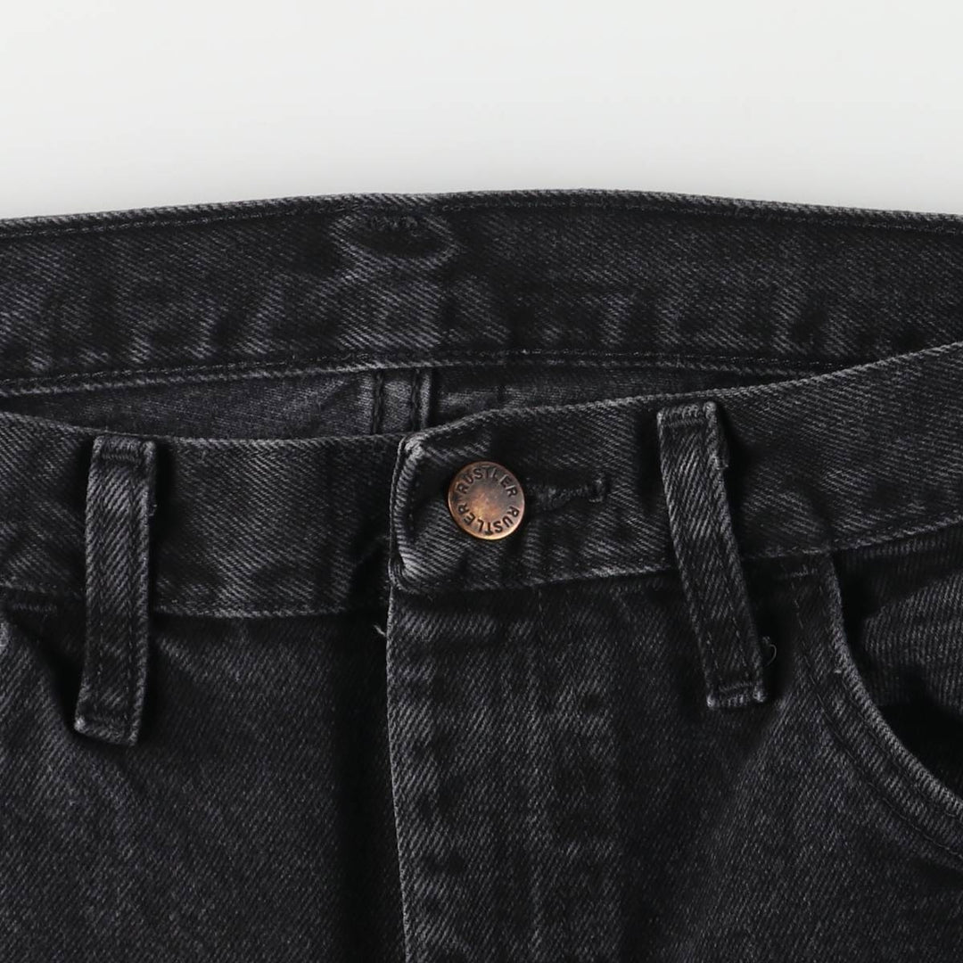 Rustler Black Denim Straight Denim Pants for Men, W30 equivalent cotton black type Vintage Second Hand