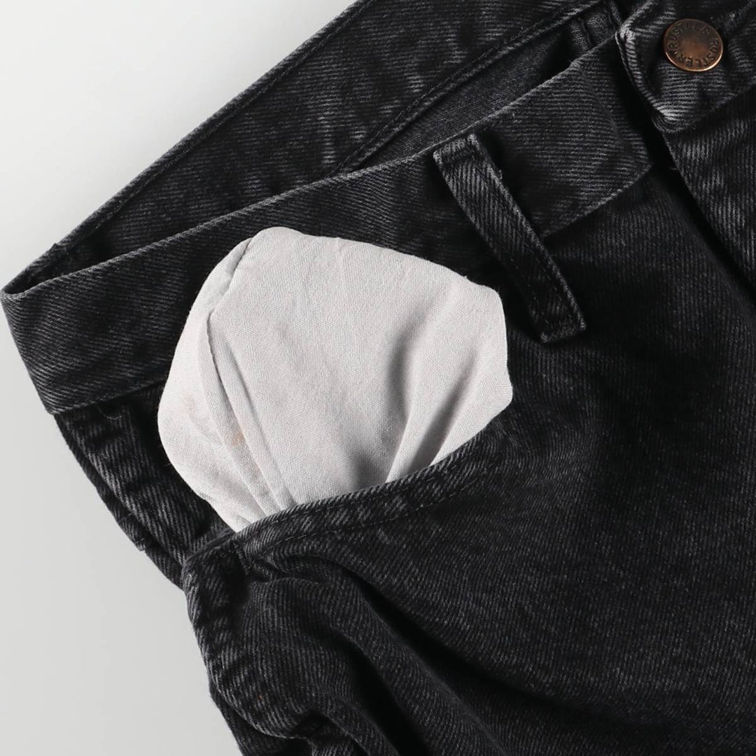 Rustler Black Denim Straight Denim Pants for Men, W30 equivalent cotton black type Vintage Second Hand