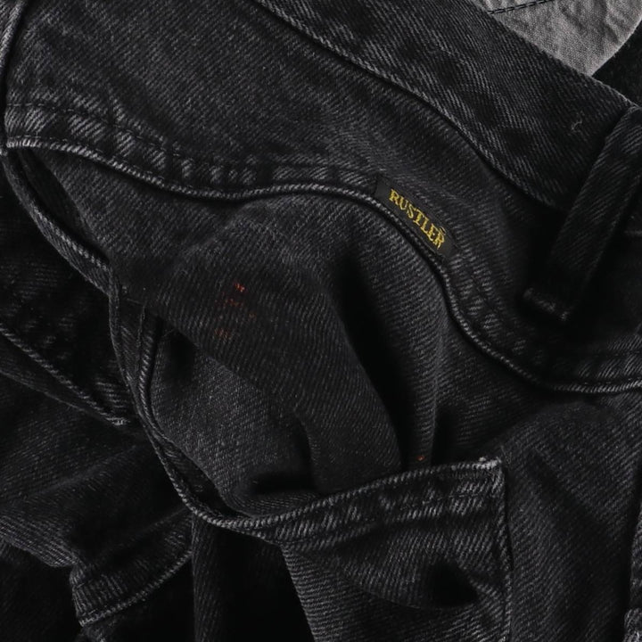 Rustler Black Denim Straight Denim Pants for Men, W30 equivalent cotton black type Vintage Second Hand