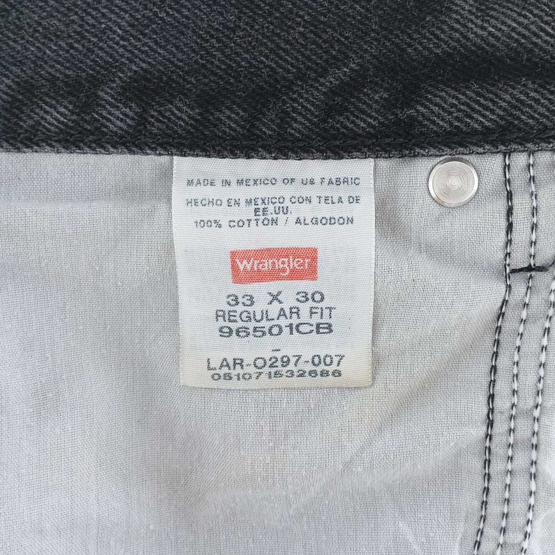 2000'S Wrangler Regular Fit Black Denim Straight Leg Denim Pants, Men's Size W32 cotton black type Vintage Second Hand