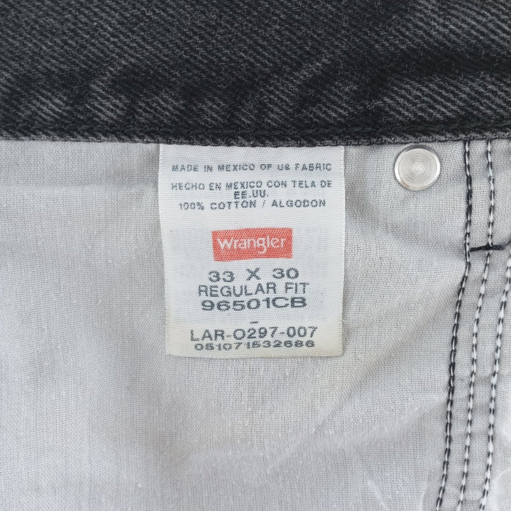 2000'S Wrangler Regular Fit Black Denim Straight Leg Denim Pants, Men's Size W32 cotton black type Vintage Second Hand