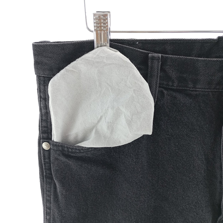 Vintage 90s-00'S Wrangler black denim tapered denim pants, men's size W34. cotton black type Vintage Second Hand