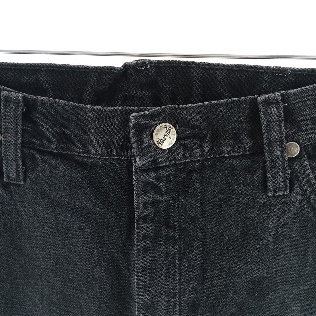 Vintage 90s-00'S Wrangler black denim tapered denim pants, men's size W34. cotton black type Vintage Second Hand