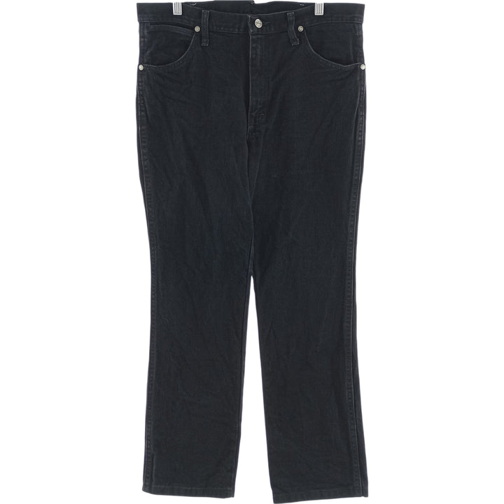 Vintage 90s-00'S Wrangler black denim tapered denim pants for men, size W35. cotton black type Vintage Second Hand
