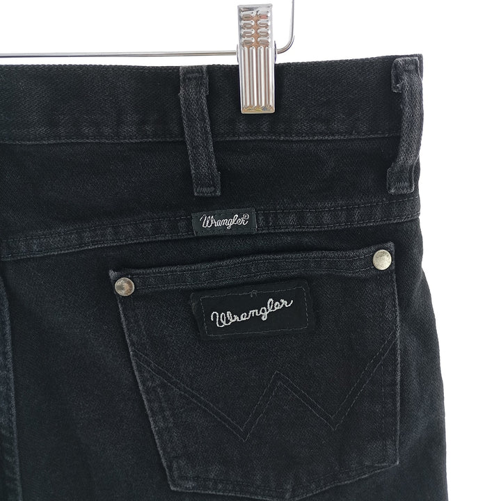 Vintage 90s-00'S Wrangler black denim tapered denim pants for men, size W35. cotton black type Vintage Second Hand