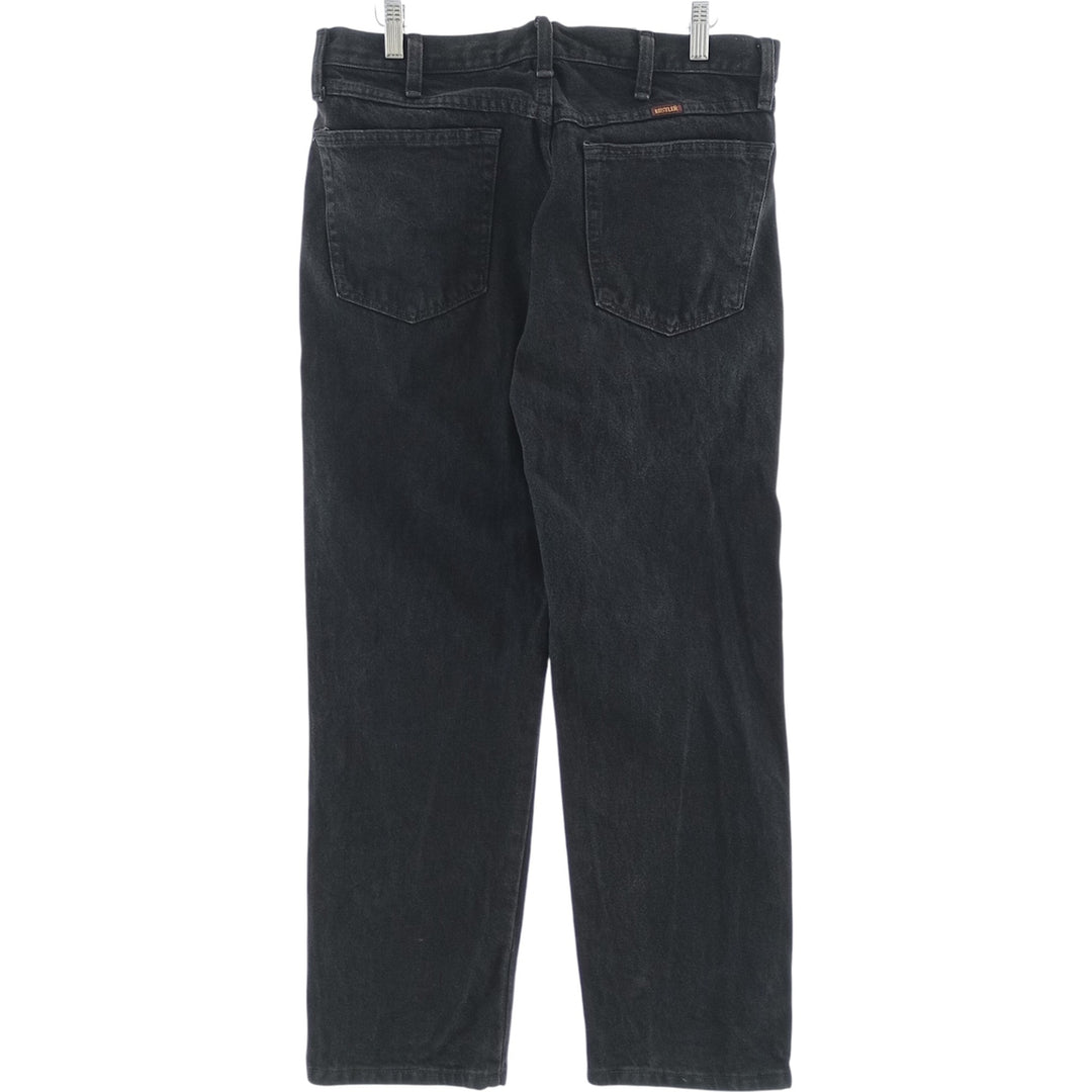 Rustler Black Denim Straight Denim Pants for Men, W34 equivalent cotton black type Vintage Second Hand