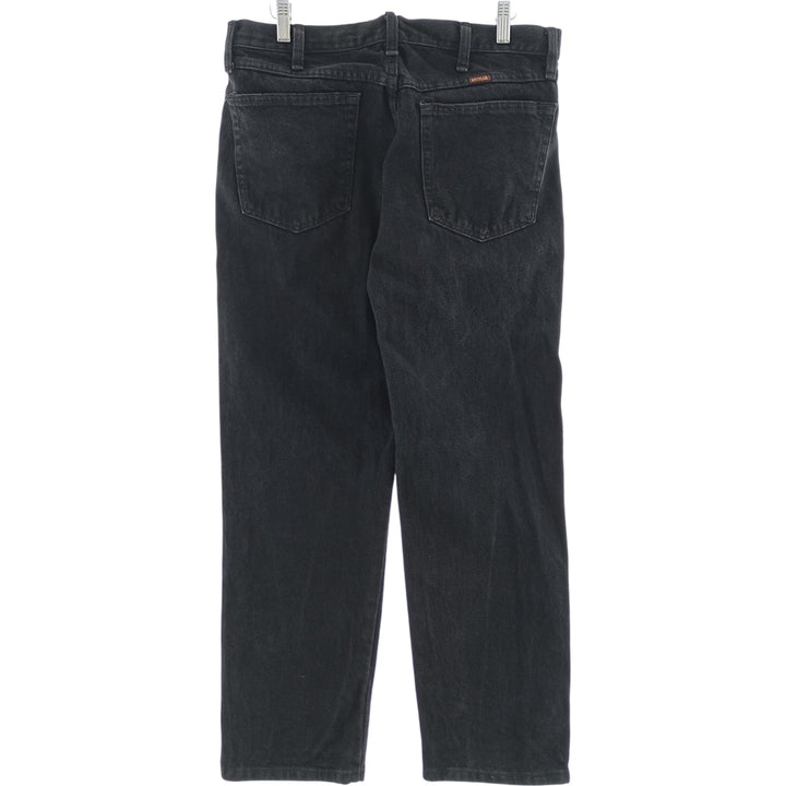Rustler Black Denim Straight Denim Pants for Men, W34 equivalent cotton black type Vintage Second Hand