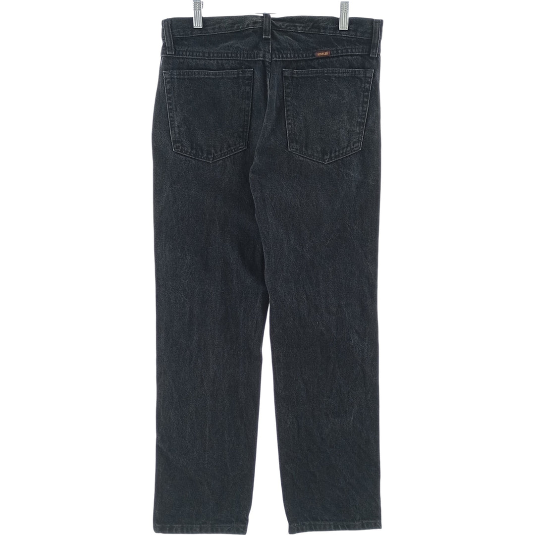 Rustler Black Denim Straight Denim Pants for Men, W32 equivalent cotton black type Vintage Second Hand