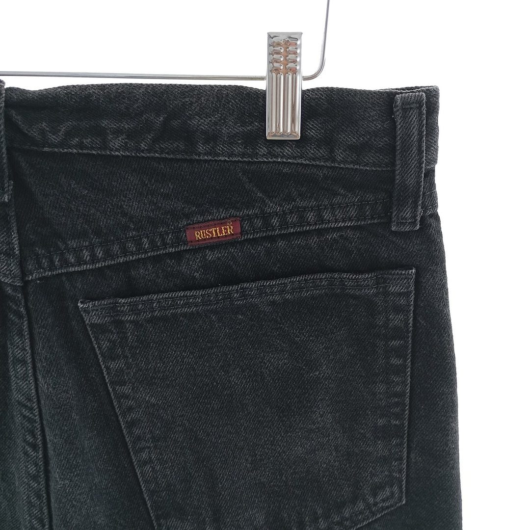 Rustler Black Denim Straight Denim Pants for Men, W32 equivalent cotton black type Vintage Second Hand