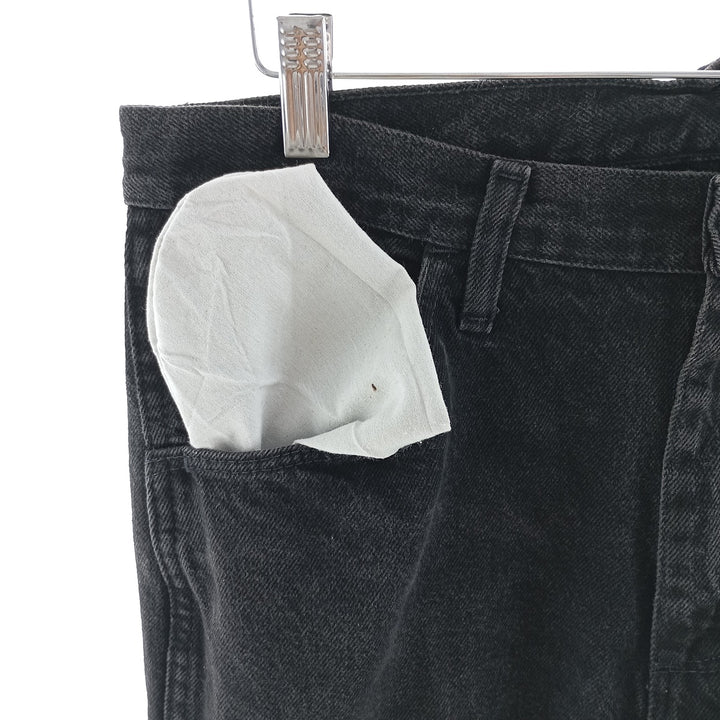 Rustler Black Denim Straight Denim Pants for Men, W32 equivalent cotton black type Vintage Second Hand
