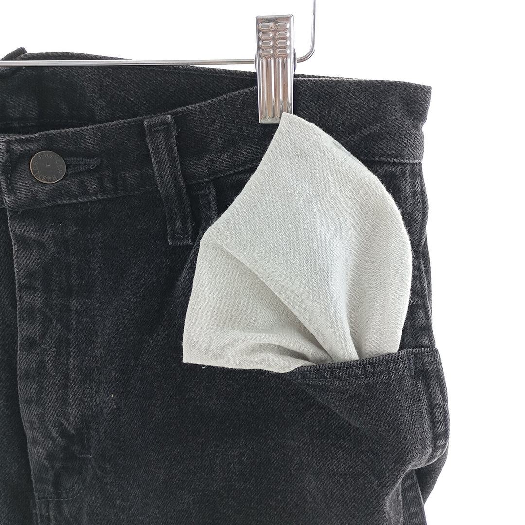 Rustler Black Denim Straight Denim Pants for Men, W32 equivalent cotton black type Vintage Second Hand