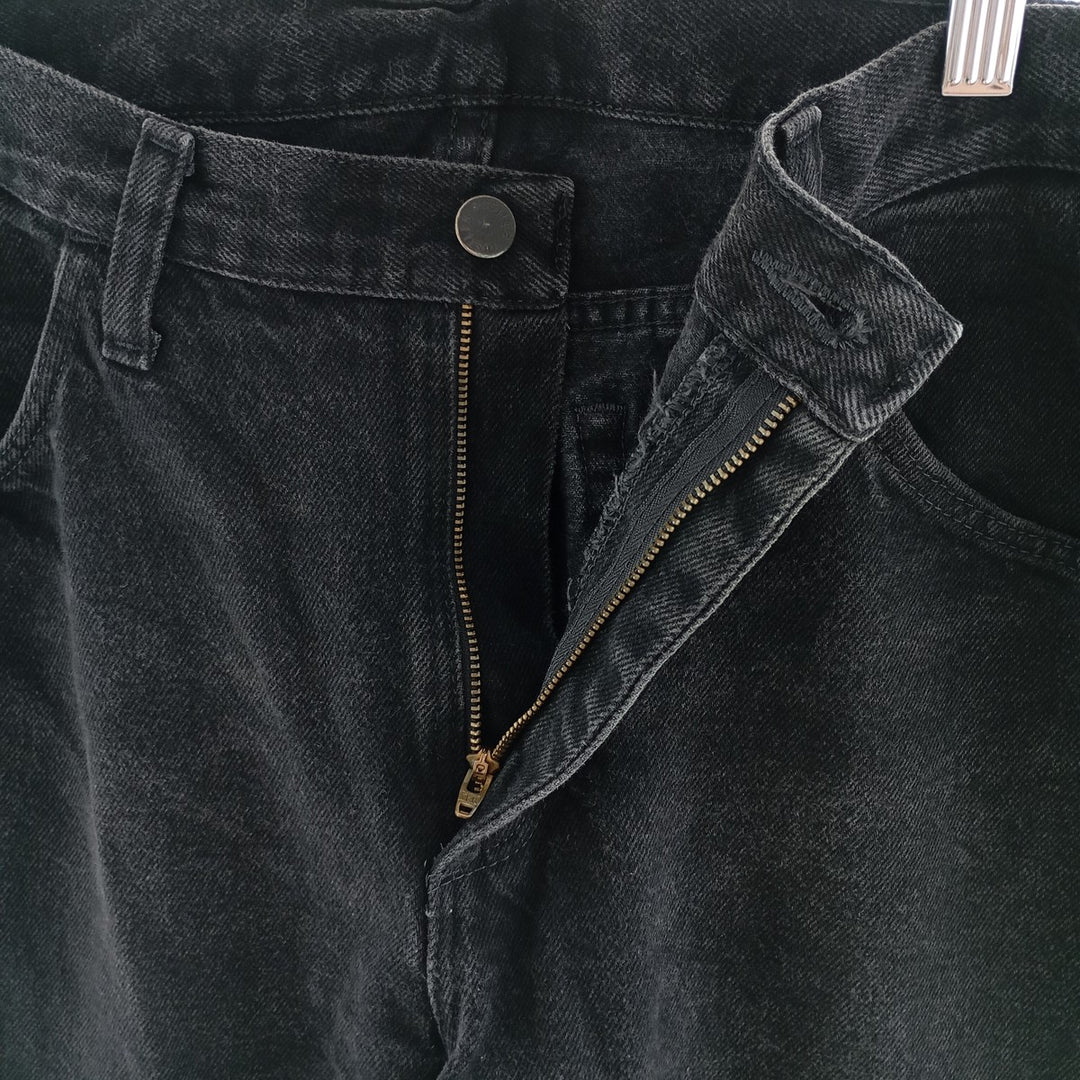 Rustler Black Denim Straight Denim Pants for Men, W32 equivalent cotton black type Vintage Second Hand