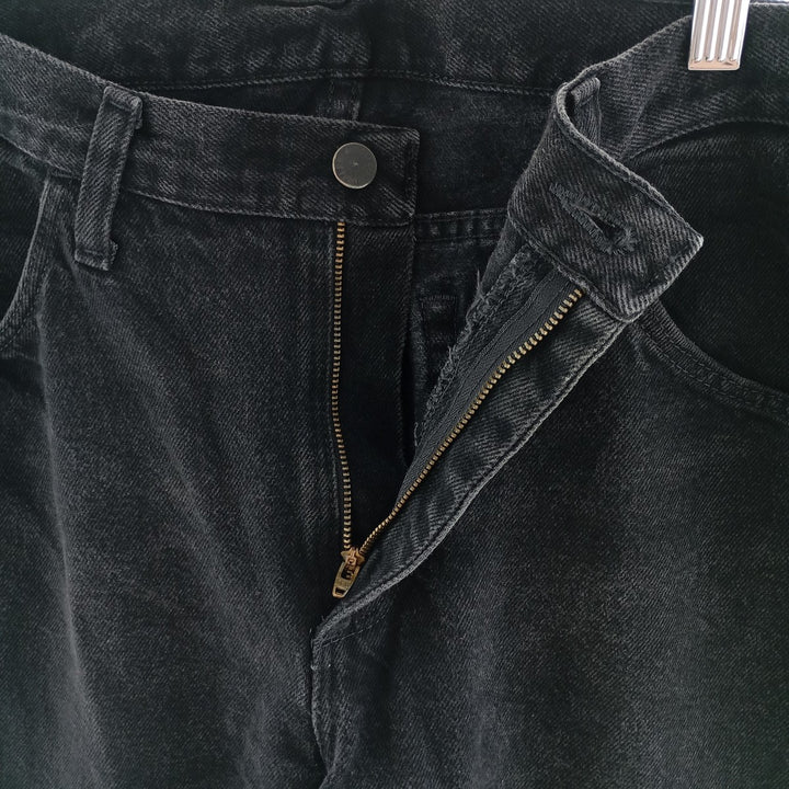 Rustler Black Denim Straight Denim Pants for Men, W32 equivalent cotton black type Vintage Second Hand