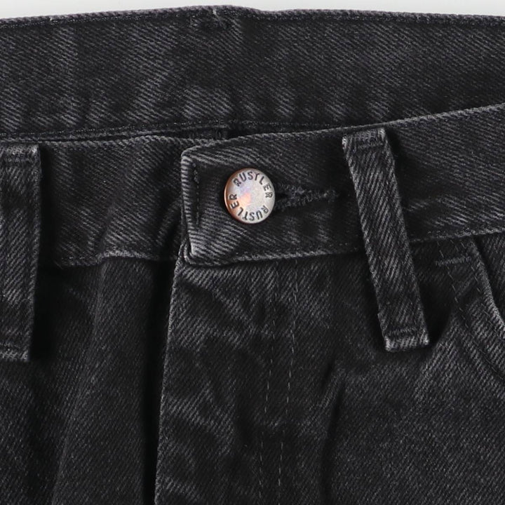 Rustler Black Denim Straight Denim Pants for Men, W32 equivalent cotton black type Vintage Second Hand