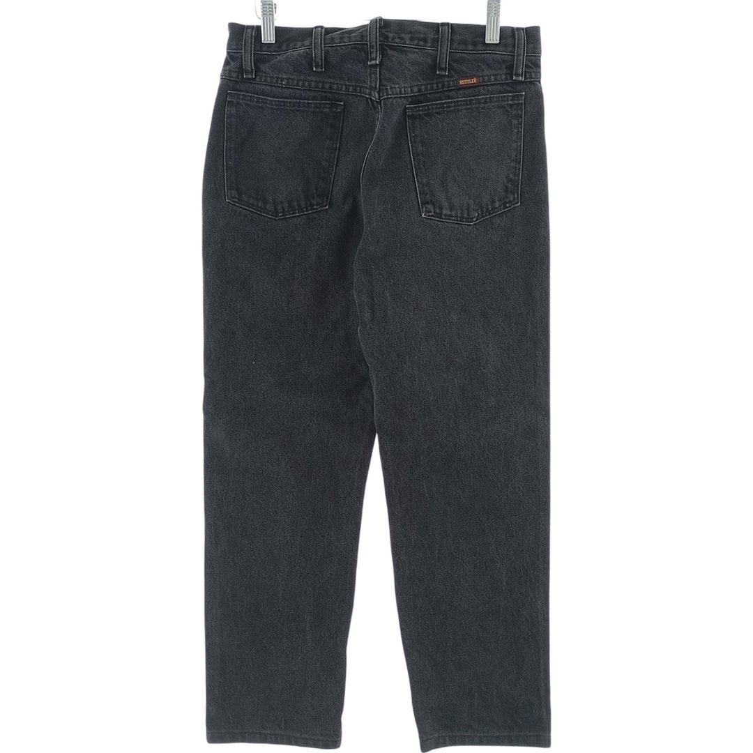 Rustler Black Denim Straight Denim Pants for Men, W30 equivalent cotton black type Vintage Second Hand