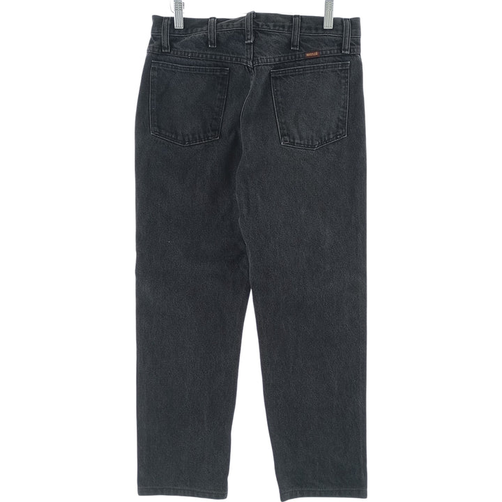 Rustler Black Denim Straight Denim Pants for Men, W30 equivalent cotton black type Vintage Second Hand