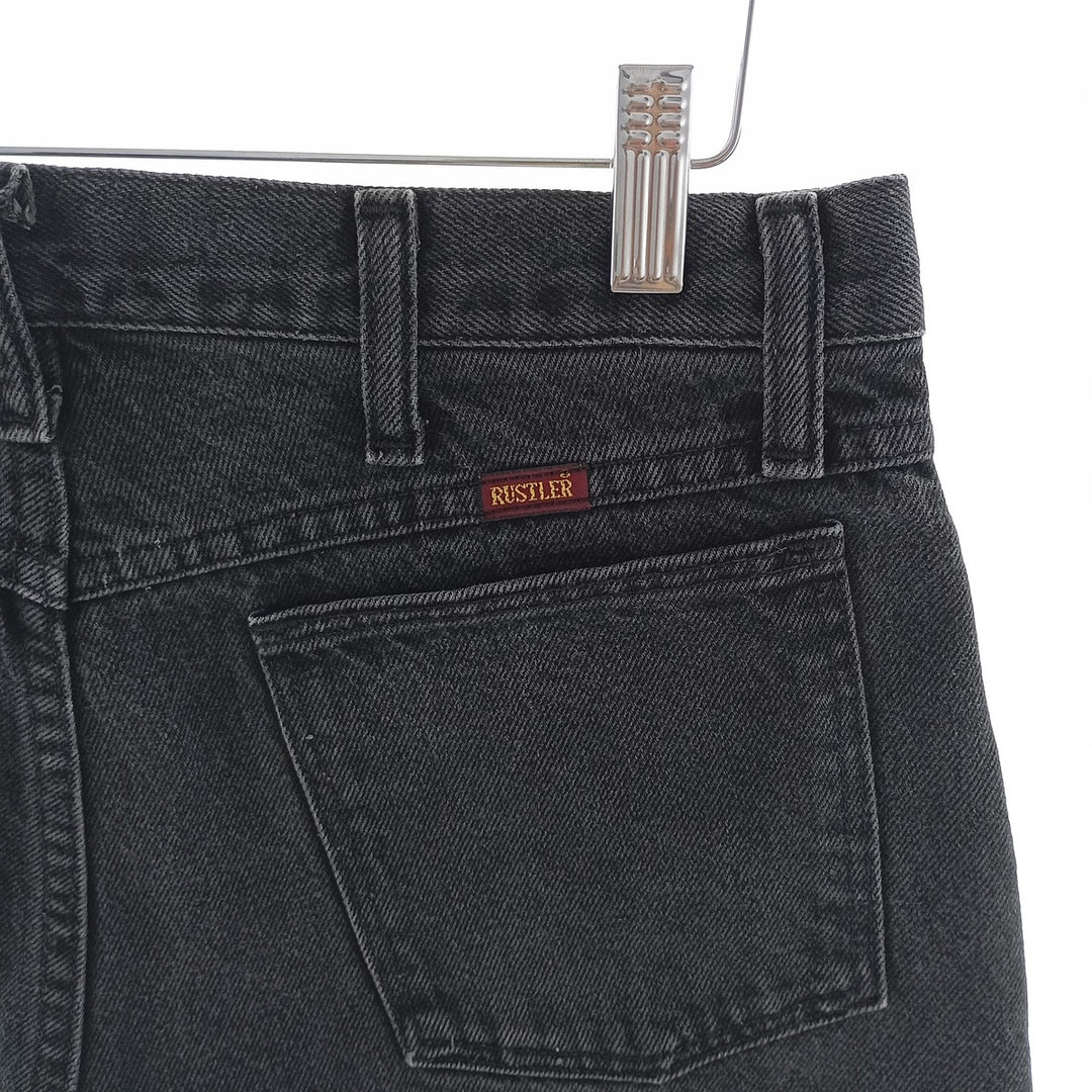 Rustler Black Denim Straight Denim Pants for Men, W30 equivalent cotton black type Vintage Second Hand