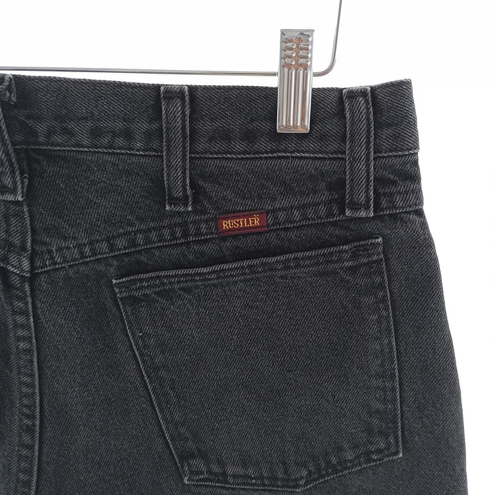 Rustler Black Denim Straight Denim Pants for Men, W30 equivalent cotton black type Vintage Second Hand