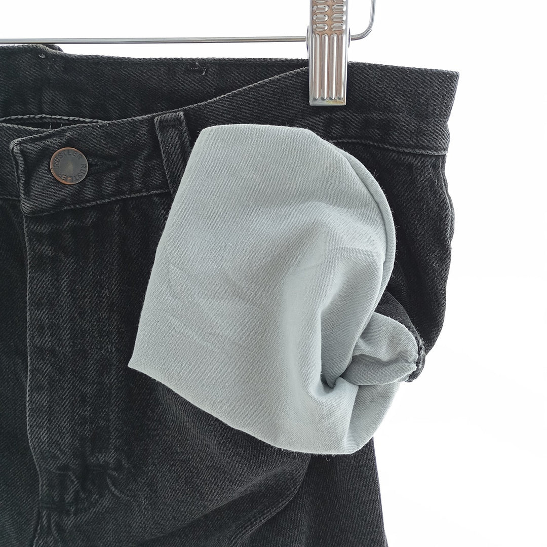 Rustler Black Denim Straight Denim Pants for Men, W30 equivalent cotton black type Vintage Second Hand