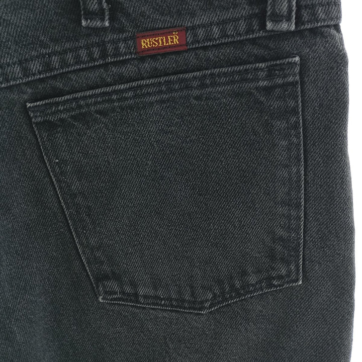Rustler Black Denim Straight Denim Pants for Men, W30 equivalent cotton black type Vintage Second Hand