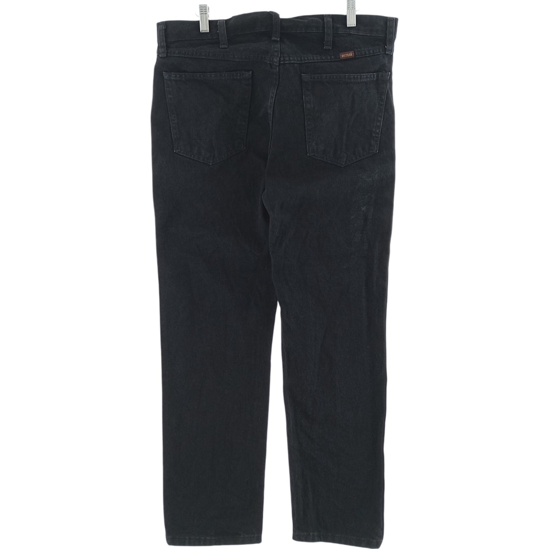 Rustler Black Denim Straight Denim Pants for Men, W37 cotton black type Vintage Second Hand