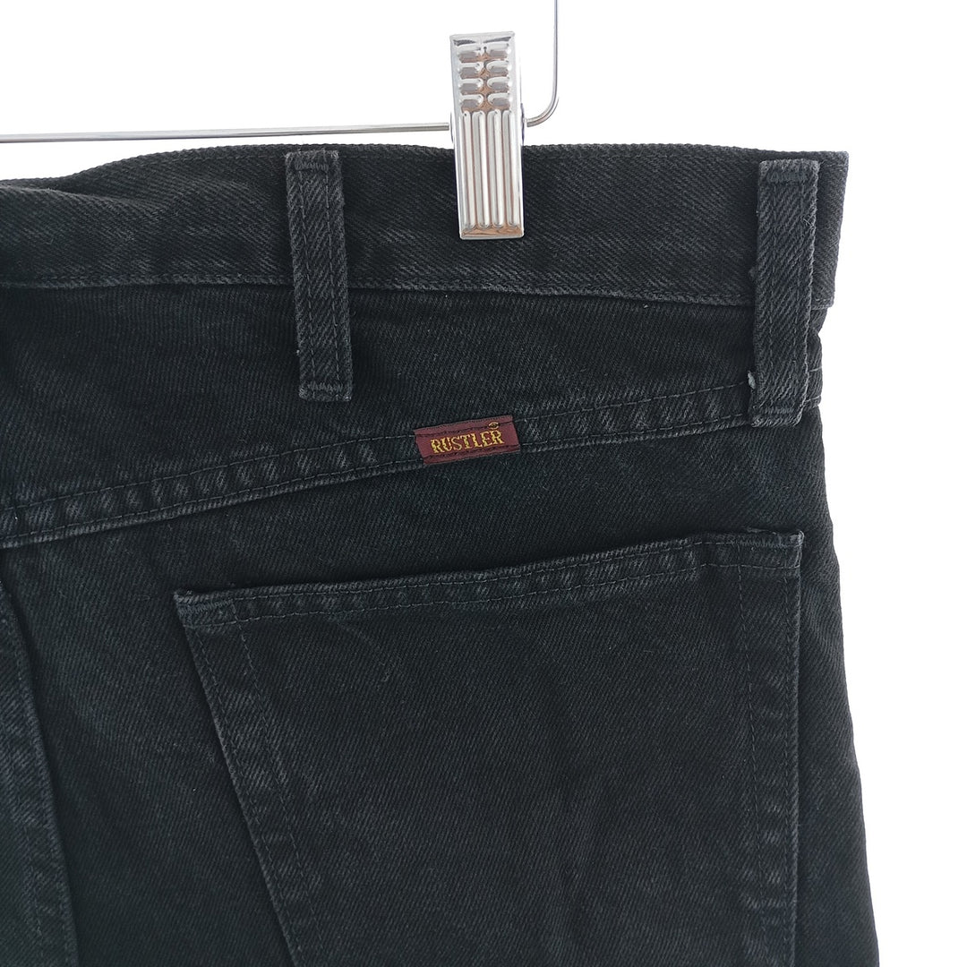 Rustler Black Denim Straight Denim Pants for Men, W37 cotton black type Vintage Second Hand