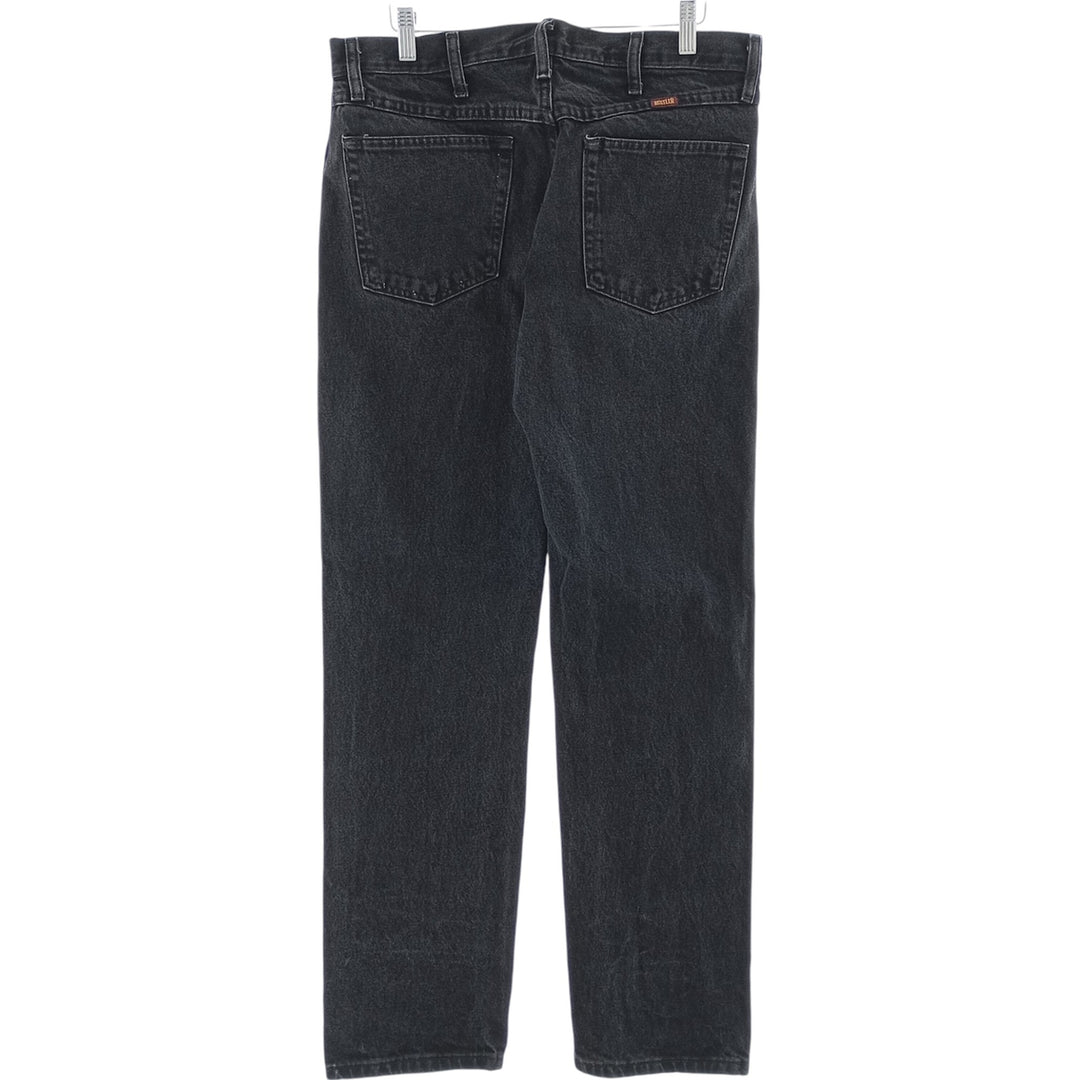 Rustler Black Denim Straight Denim Pants for Men, W34 equivalent cotton black type Vintage Second Hand