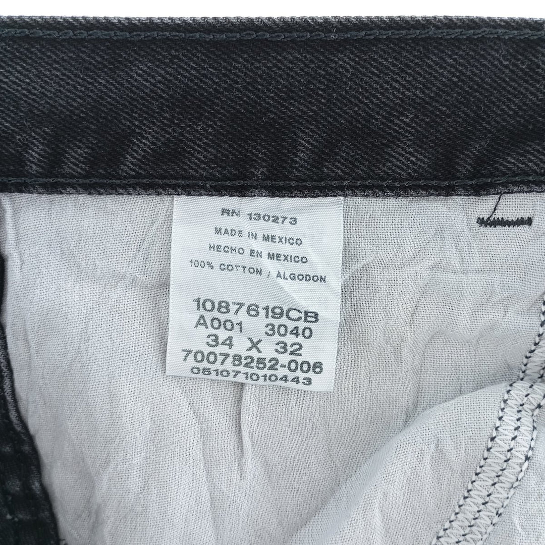 Rustler Black Denim Straight Denim Pants for Men, W34 equivalent cotton black type Vintage Second Hand