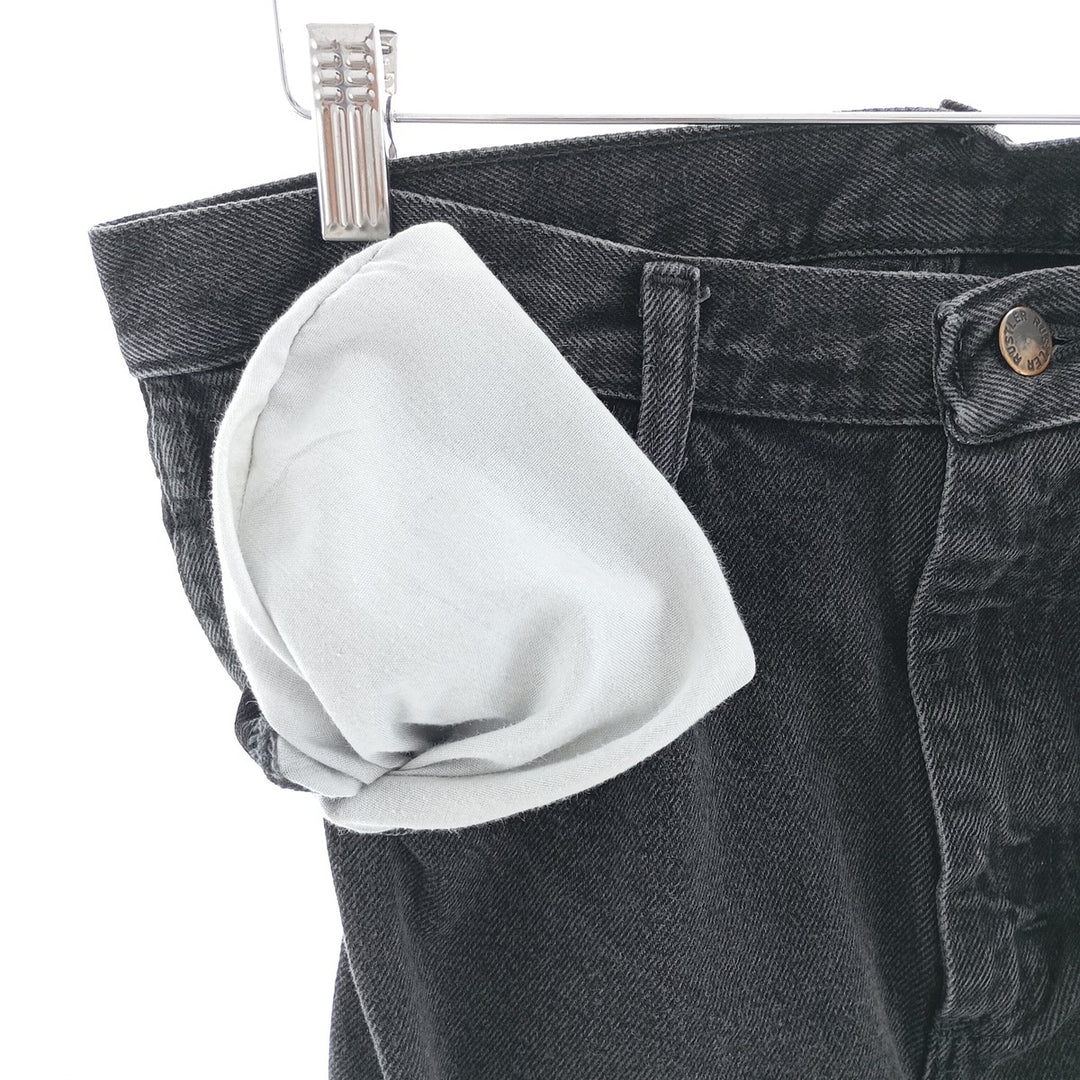 Rustler Black Denim Straight Denim Pants for Men, W32 equivalent cotton black type Vintage Second Hand